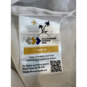 California Design Den 100% Combed Cotton Flat Sheet Twin XL Bright White 64 x 95